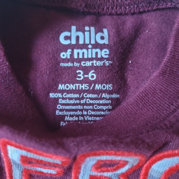 4/$20 Long sleeved red baby shirt  Size 3 -6 mths - Picture 3 of 3